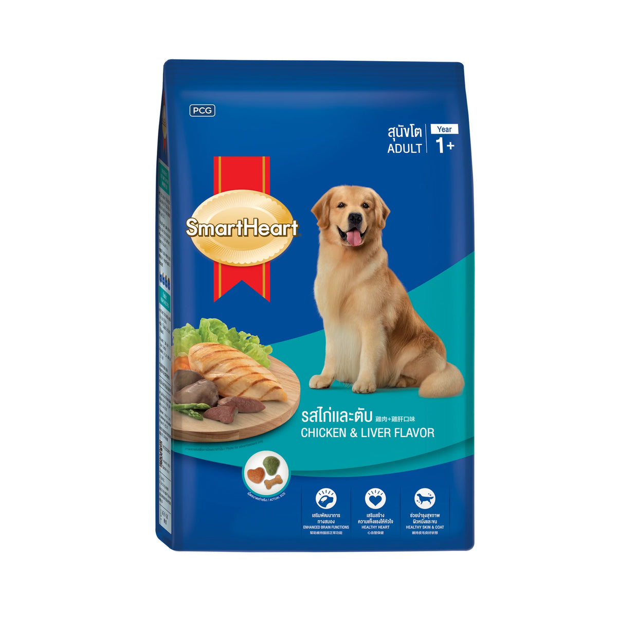 SMARTHEART DRY ADULT DOG FOOD CHICKEN & LIVER FLAVOR 500GM