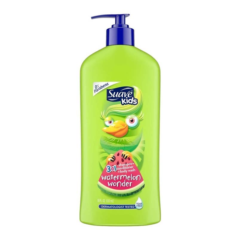 Suave – Kids 3in1 Watermelon Wonder Shampoo + Conditioner + Body Wash 532 ml