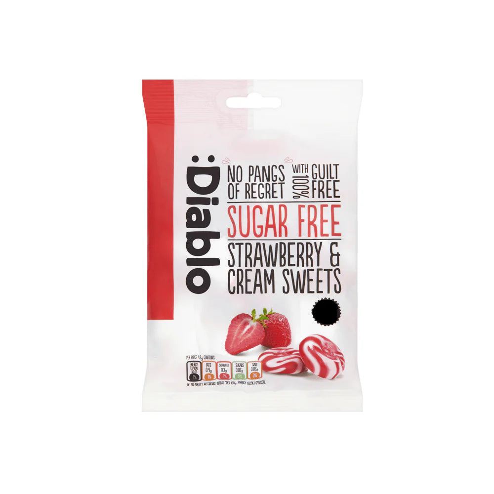 Diablo Sugar Free Strawberry&cream Sweets 75gm