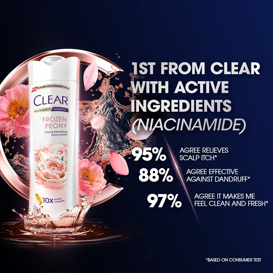 Clear Anti-Dandruff Frozen Peony Shampoo 315ml
