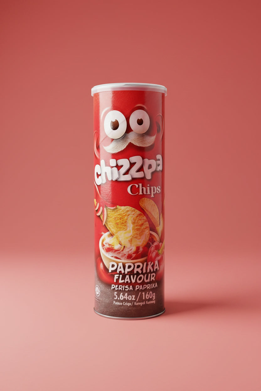 Chizzpa Potato Crispy Chips Paprika Flavour 160g Tin