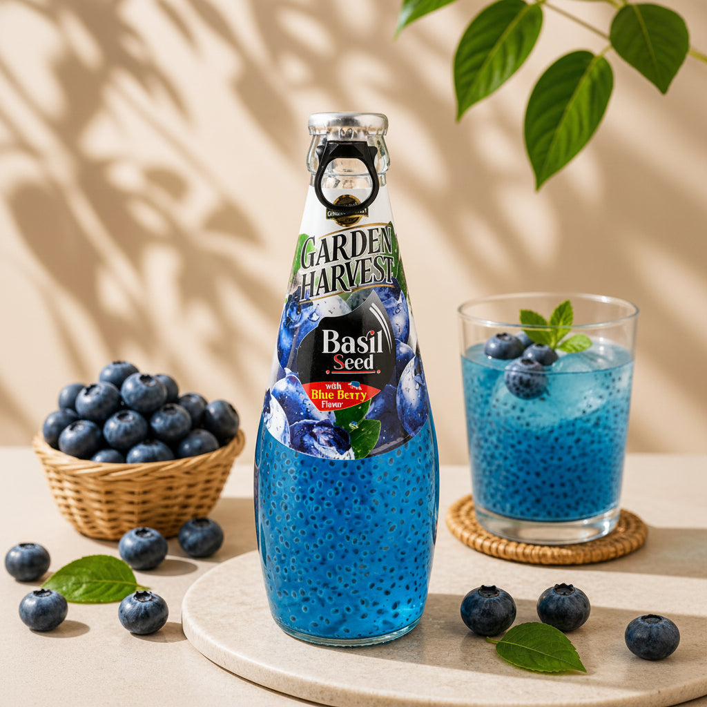 GARDEN HARVEST BASIL SEED WITH BLUE BERRY 290ML
