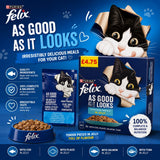 FELIX AGAIL OCEAN FEASTS WET CAT FOOD PMP £4.75 12PK 85G