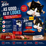 FELIX AS GOOD AS IT LOOKS MEATY SELECTION IN JELLY WET CAT FOOD 12X85G PMP