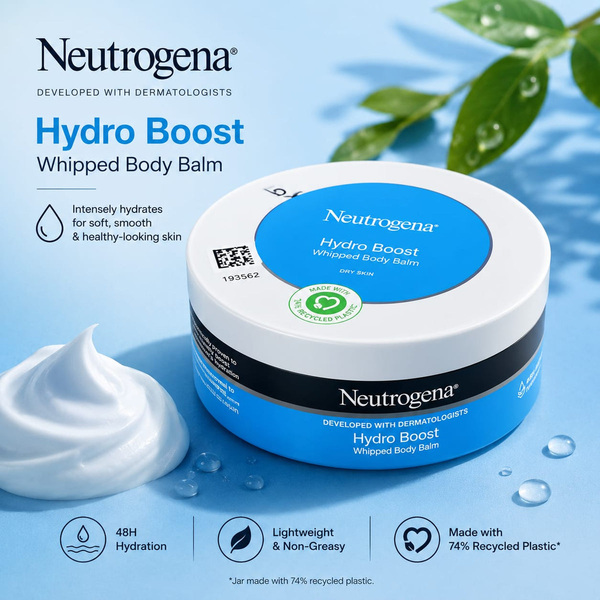 Neutrogena Hydro Boost Whipped Dry Skin Body Balm, 200ml
