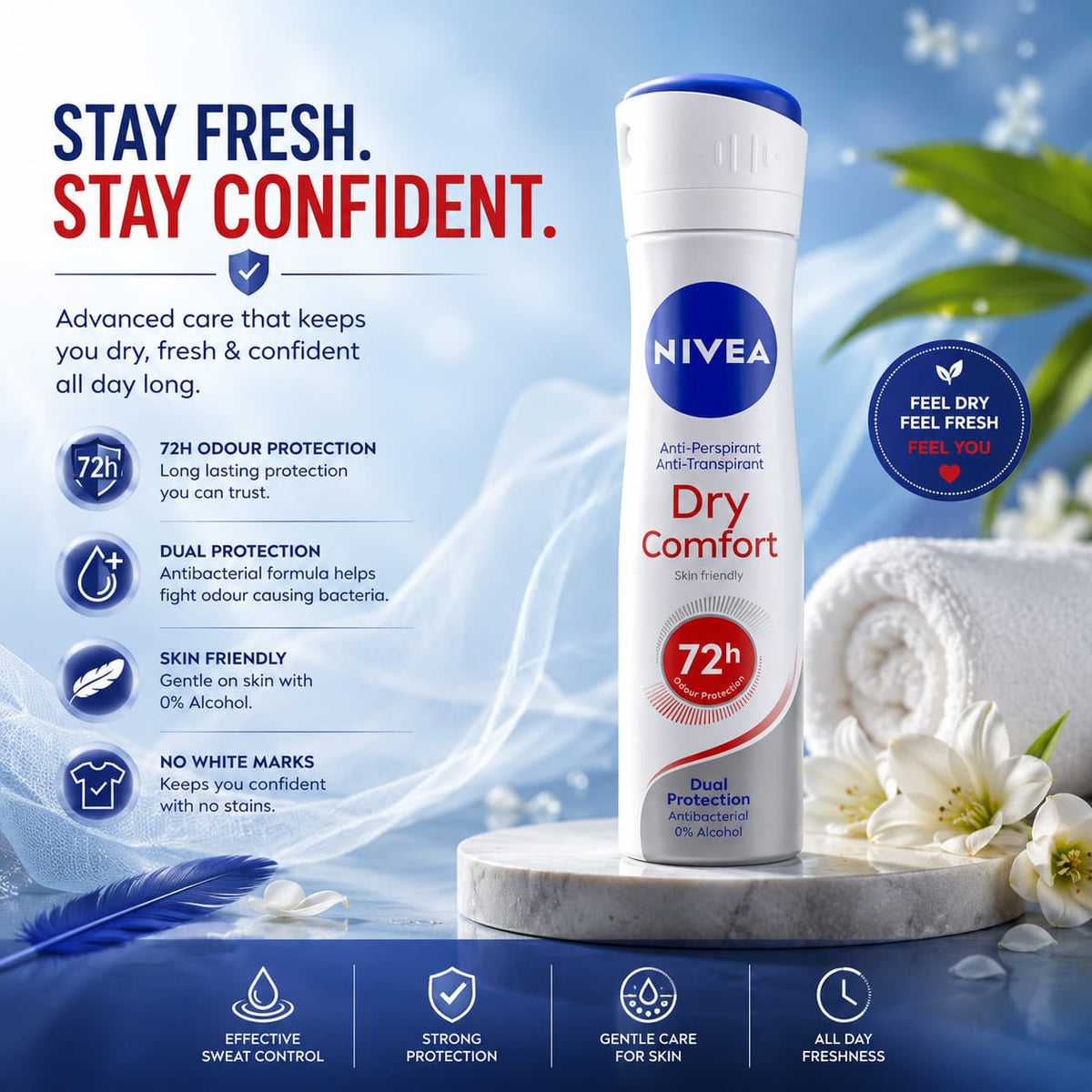Nivea Dry Comfort Body Spray 150ml