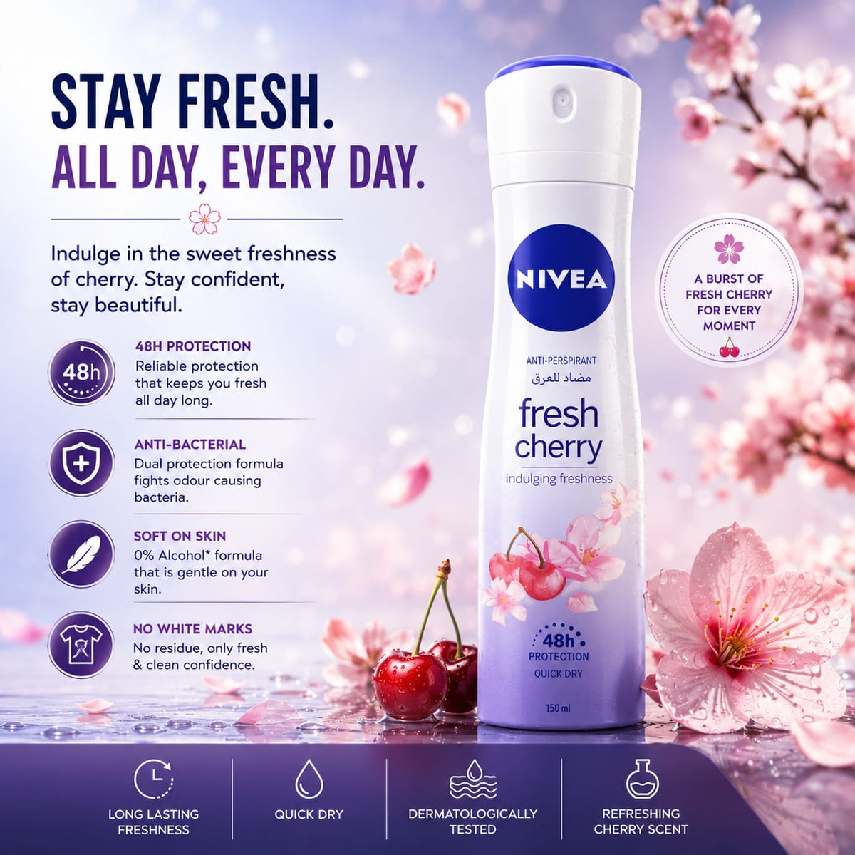 Nivea fresh cherry 150ml