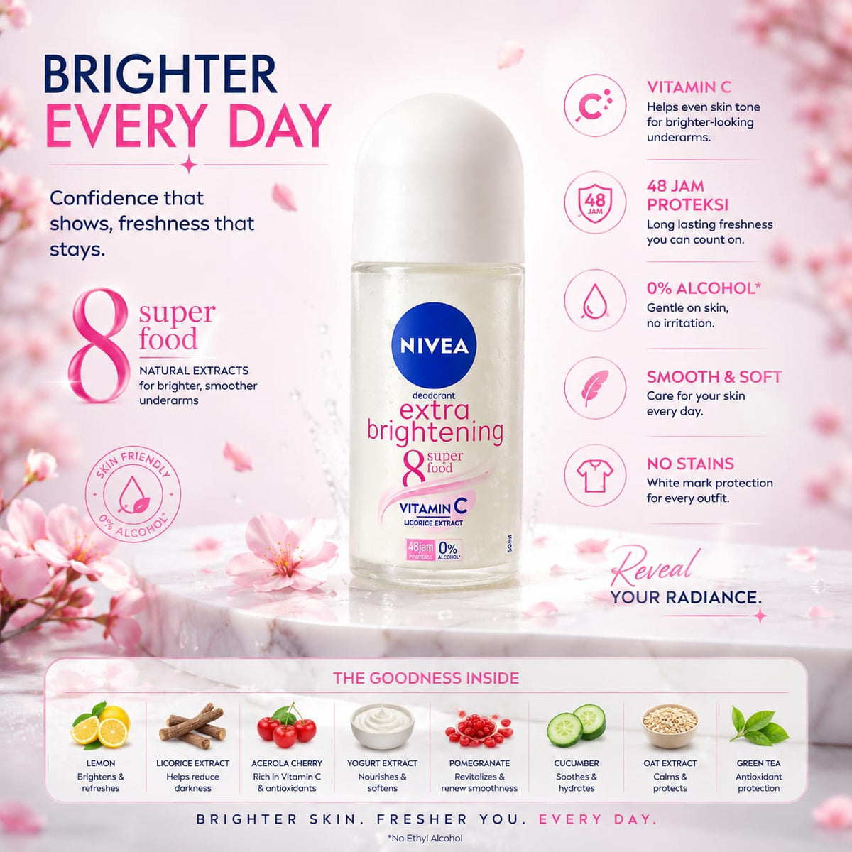 Nivea Extra Brightening Vitamin-C Roll On 50ml