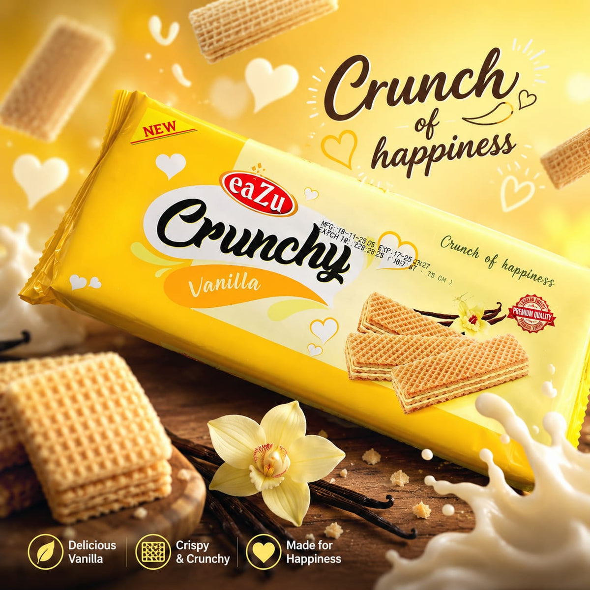 eaZu Crunchy Vanilla 75g