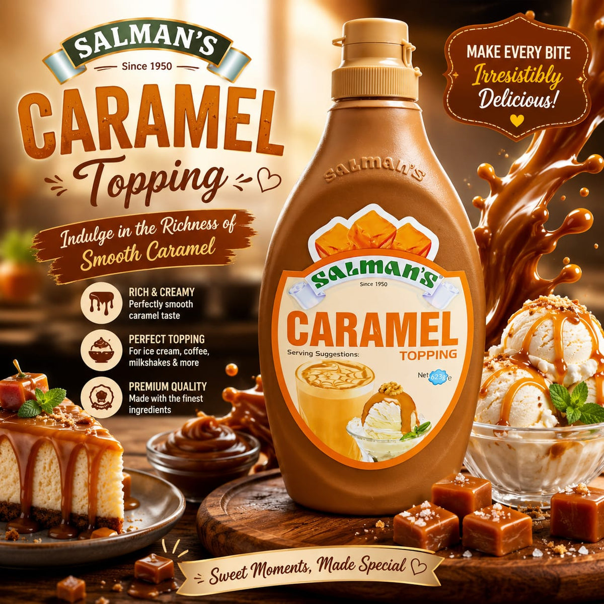 SALMANS TOPPING CARAMEL FLAVOUR 623 GM