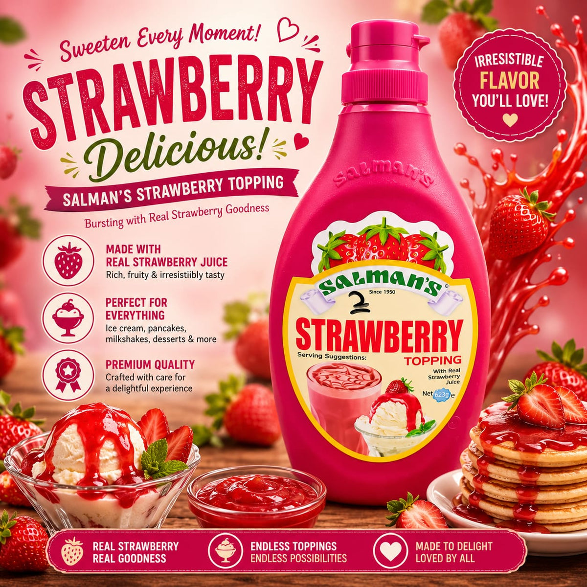 SALMAN TOPPING STRAWBERRY FLAVOUR 623 GM