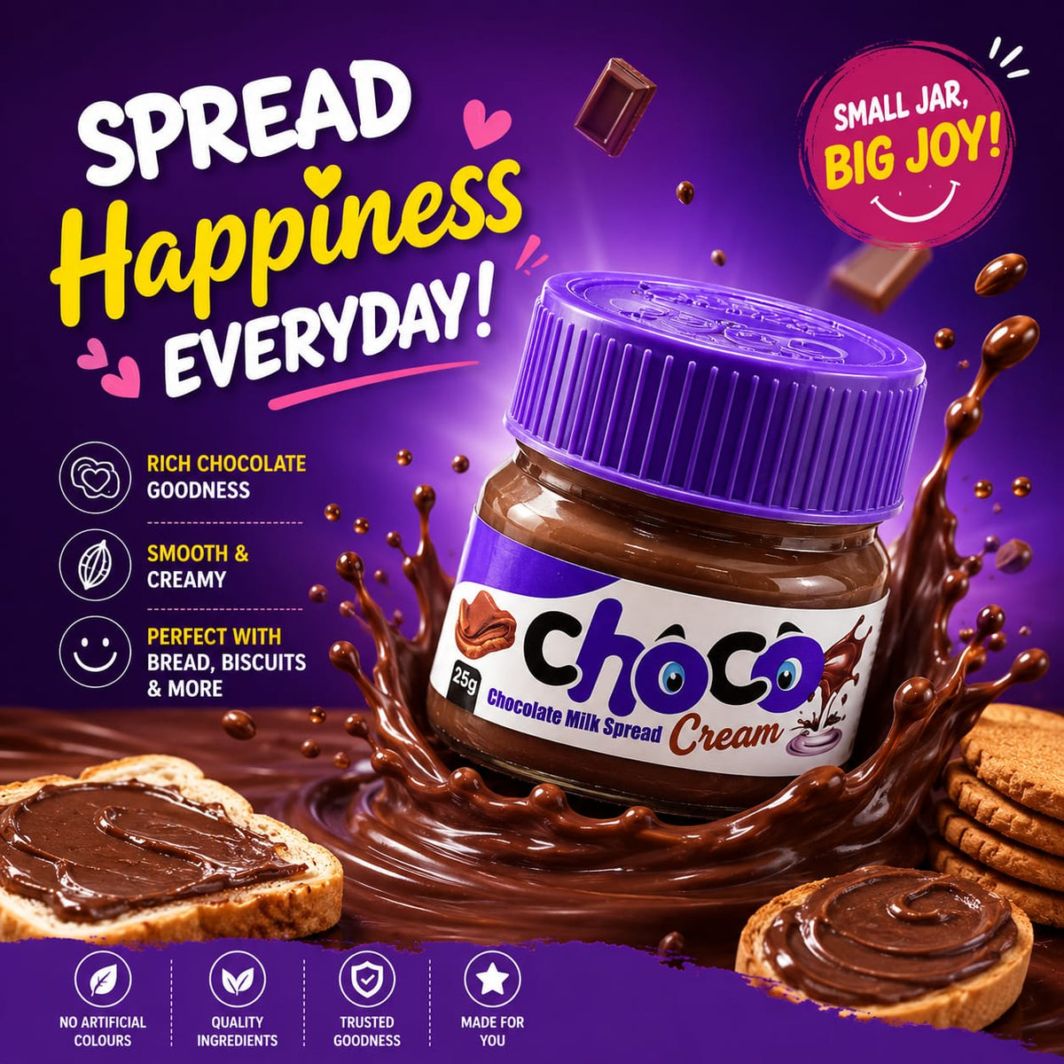 Milkyz Food Mini Choco Cream Chocolate Milk Spread Jar 25g