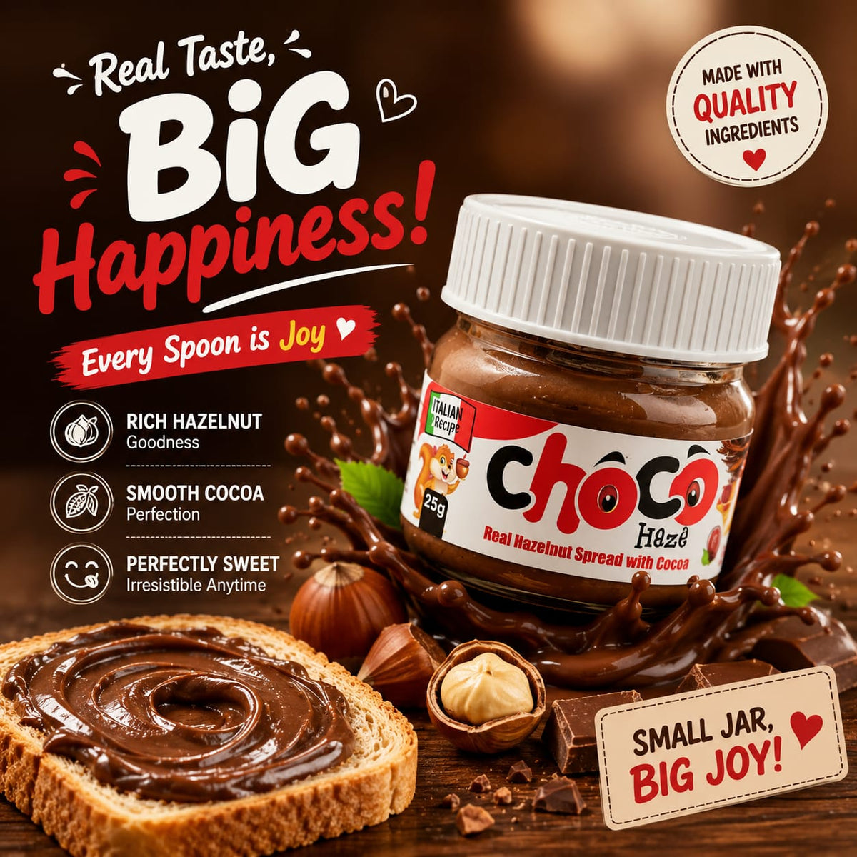 Milkyz Food Mini Choco Heze Chocolate Hazelnut Spread Jar 25g
