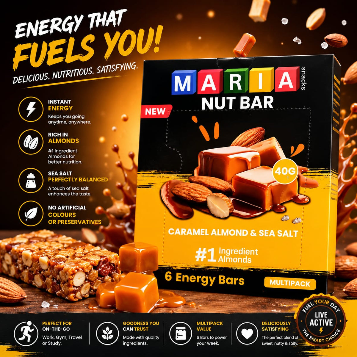 MARIA NUT BAR CARAMEL ALMOND AND SEA SALT