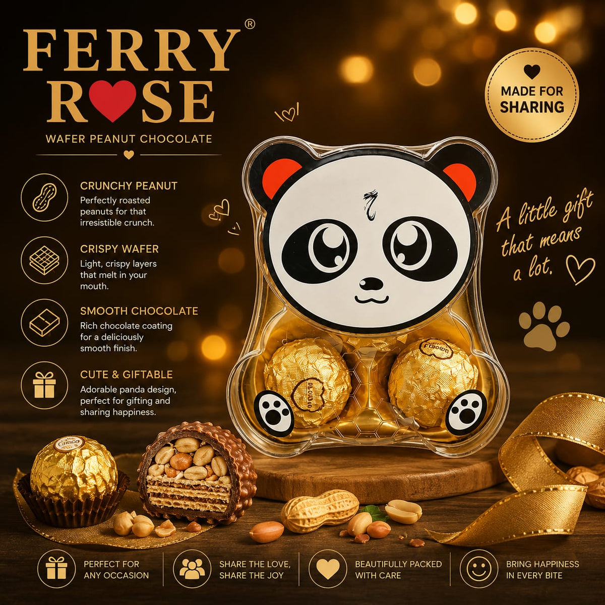 FERRY ROSE CHOCOLATE PANDA SHAPE T-5  63G