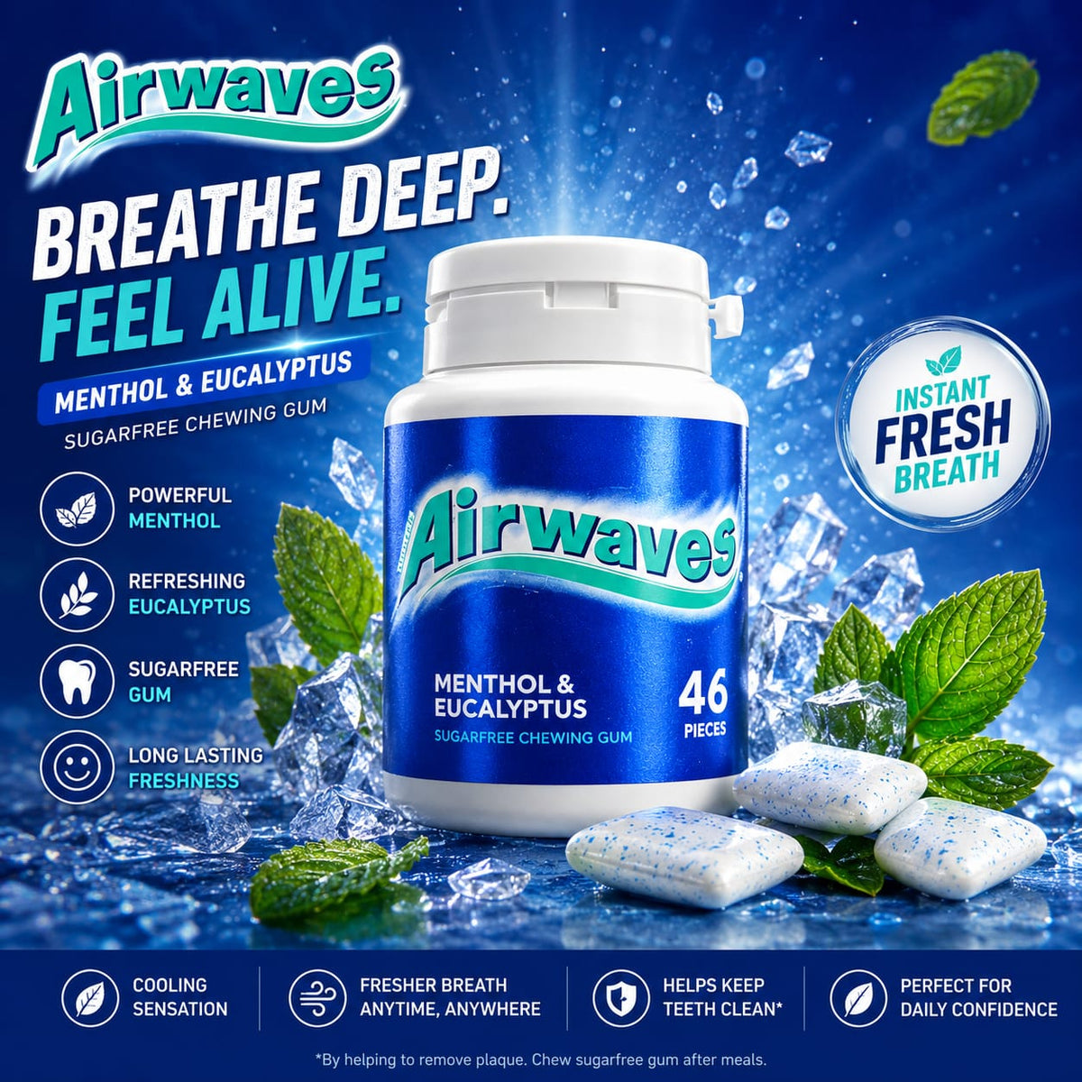 AIRWAVES MENTHOL AND EUCALYPTUS 46 PCS