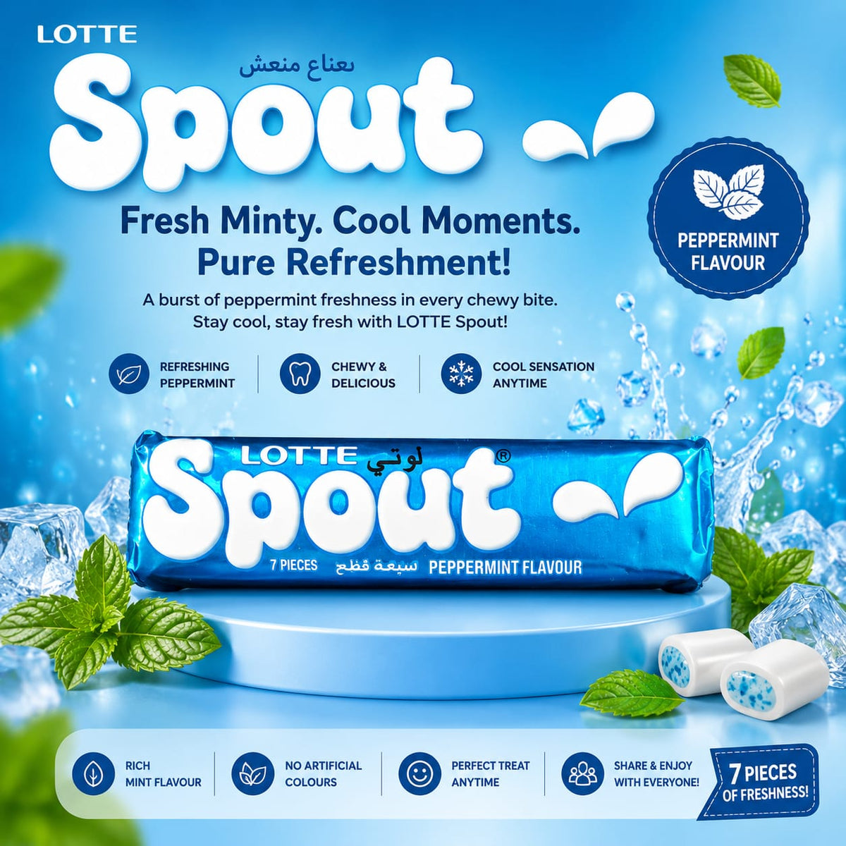 Lotte Spout Peppermint Gum 24g