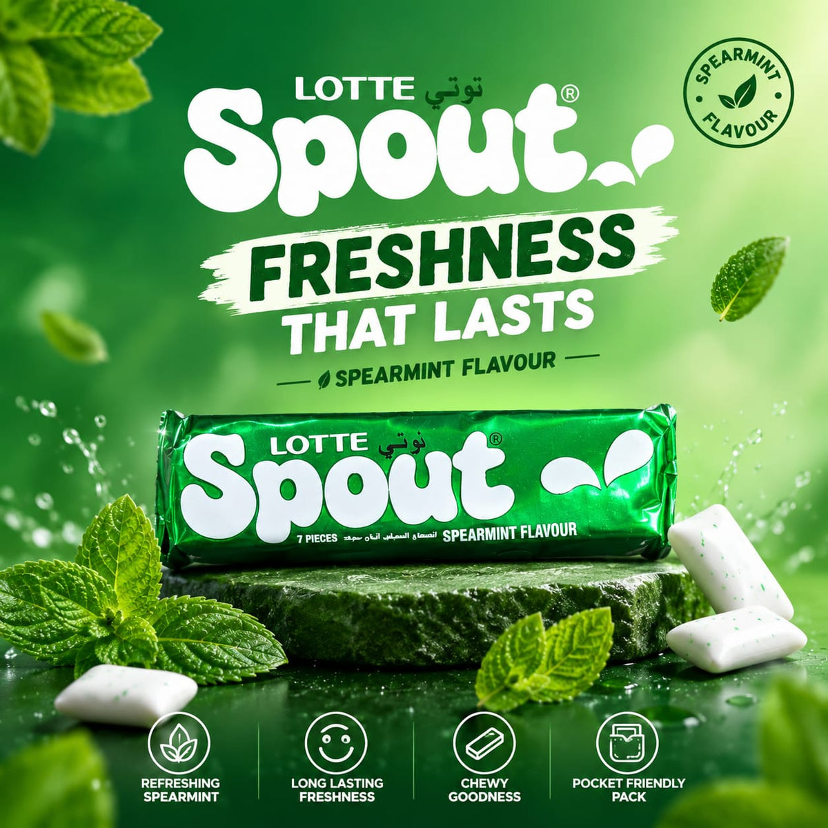 Lotte Spout Spearmint 23g