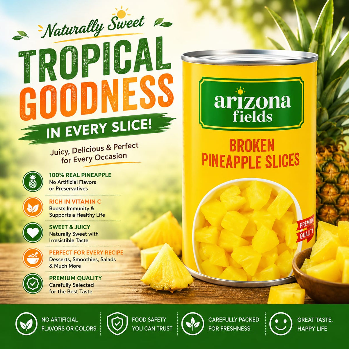 Arizona Fields Broken Pineapple Slices 540g