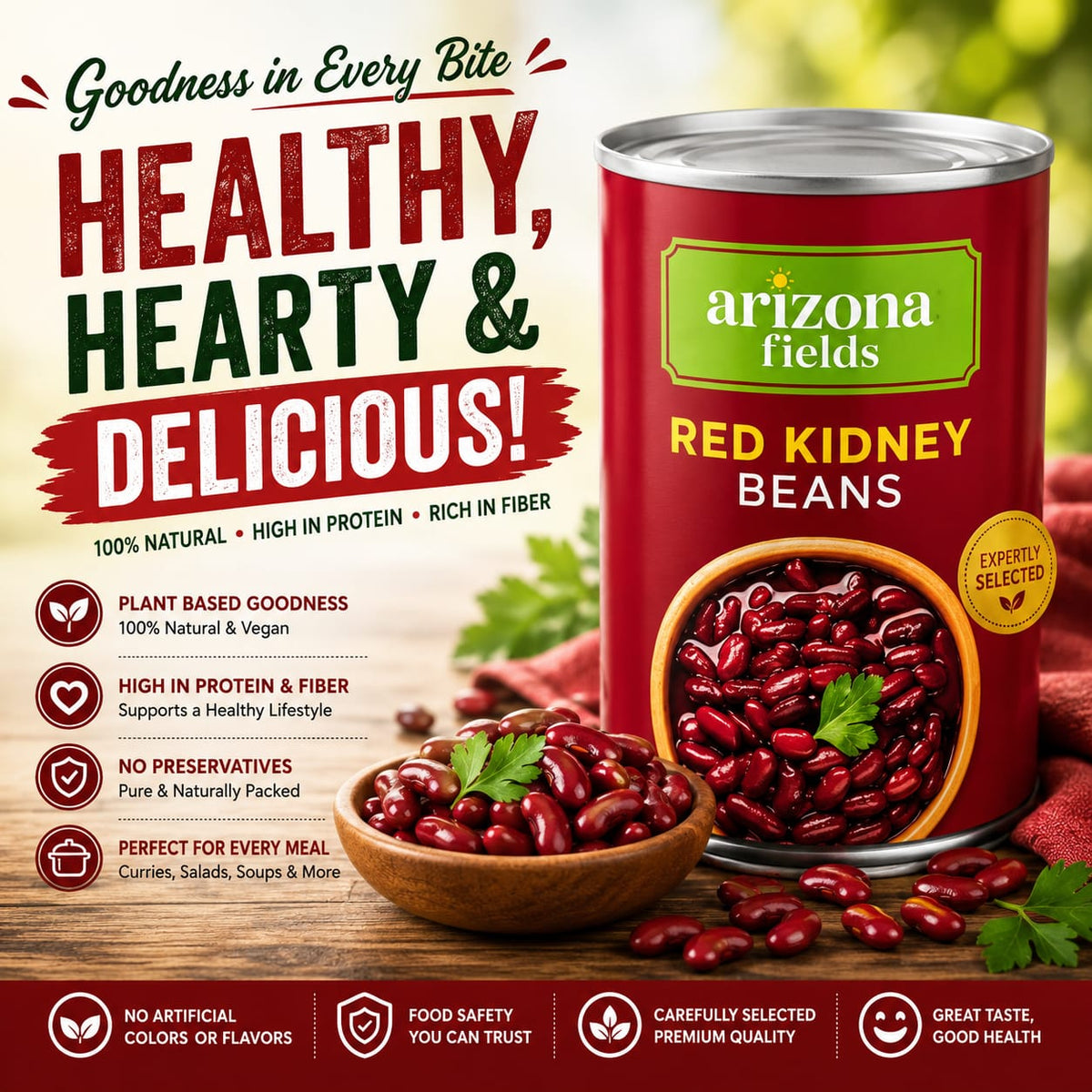 Arizona Fields Red Kidney Beans Tin 400g