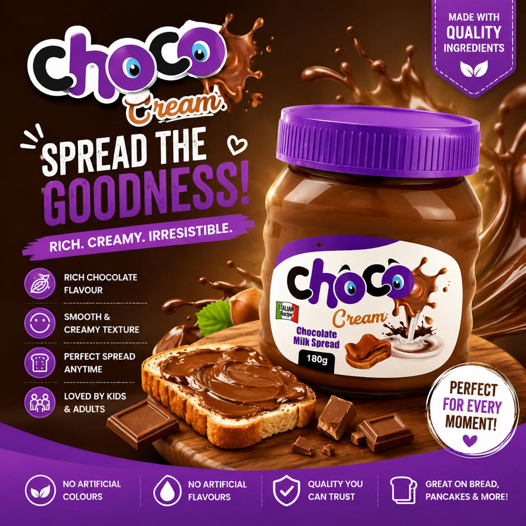 CHOCO MILK SPREAD CREAM CHOCOLATE 180 GM