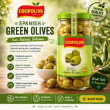COOPALIVA PITTED GREEN OLIVES 235G