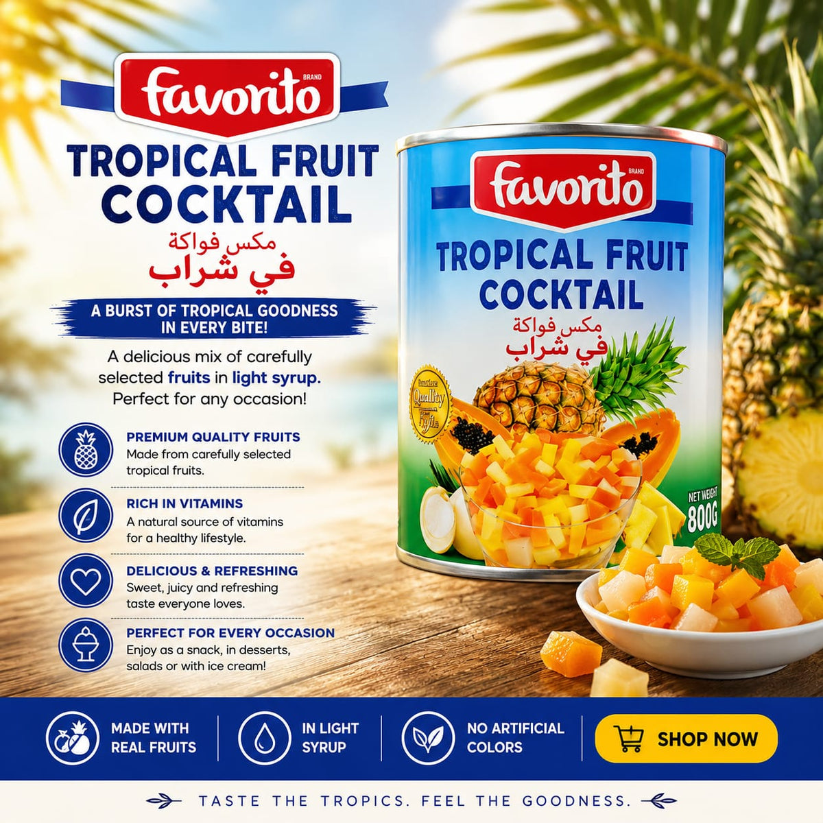 Favorito Tropical Fruit Cocktail 800g