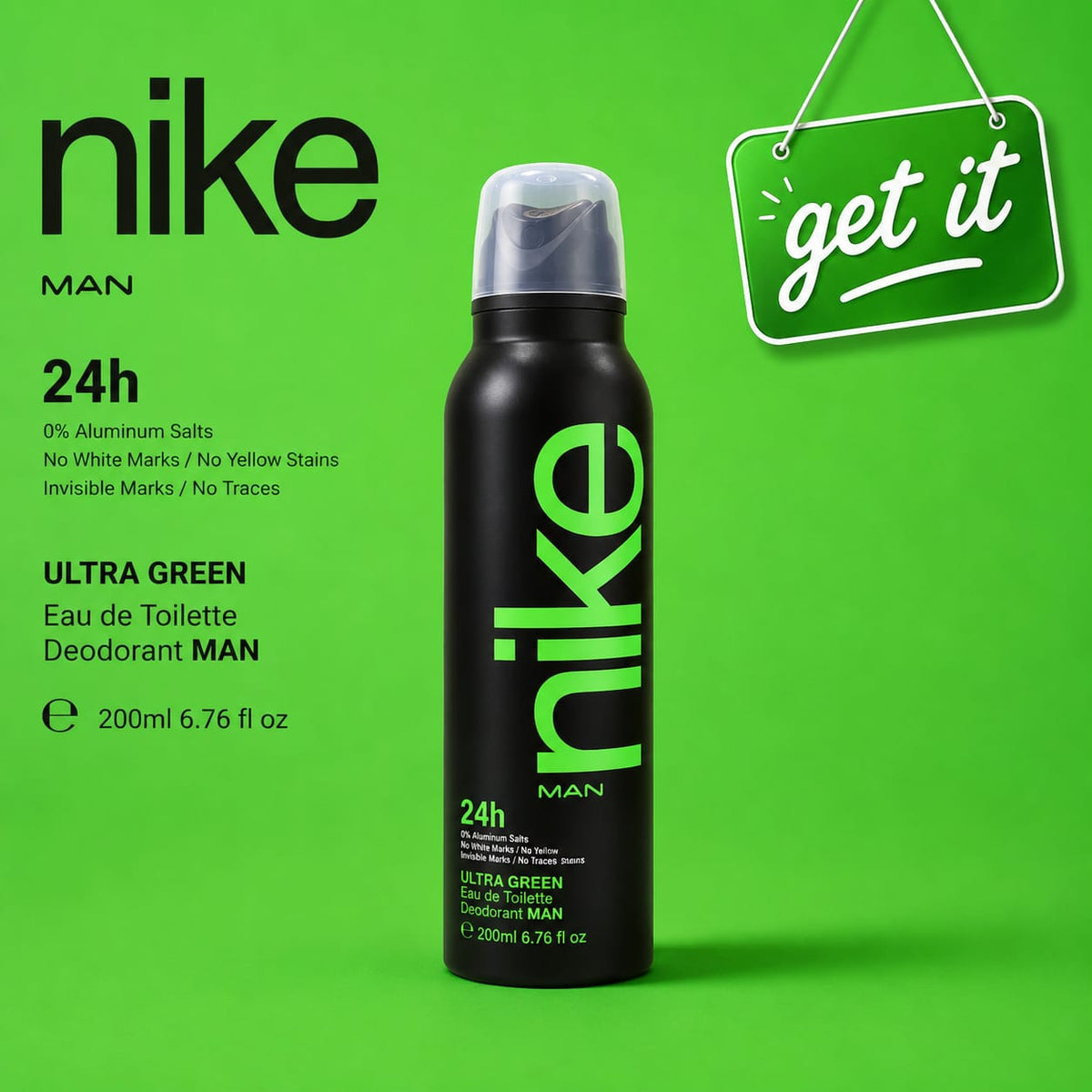 Nike Man Ultra Green Deodorant Spray, 200ml