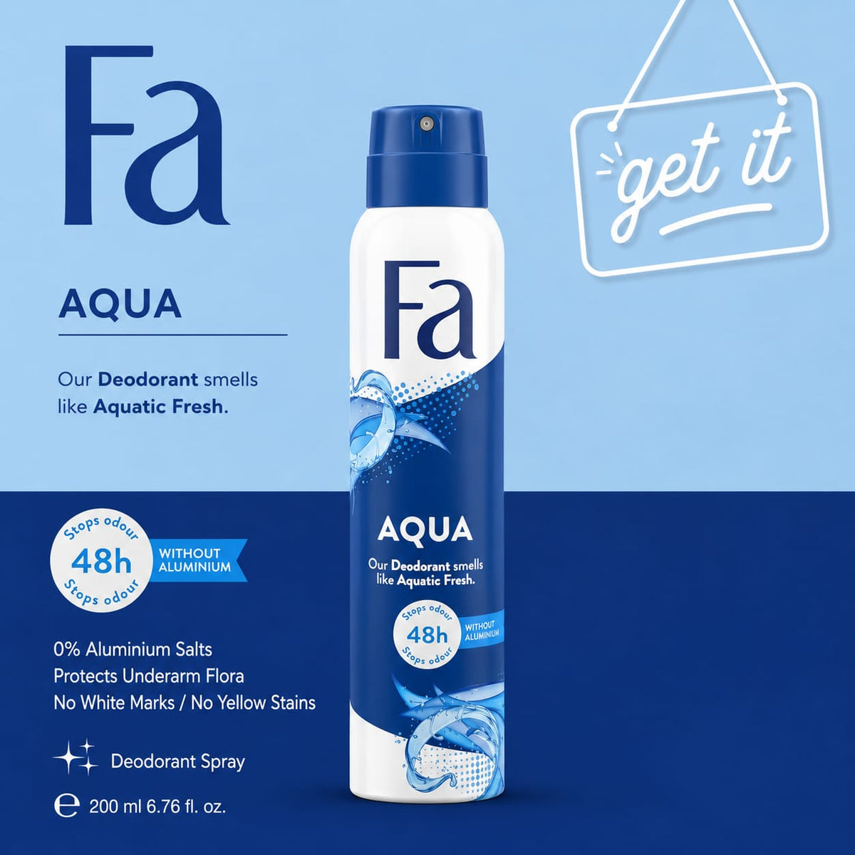 FA DEODORANT AQUATIC FRESH AQUA 200 ML