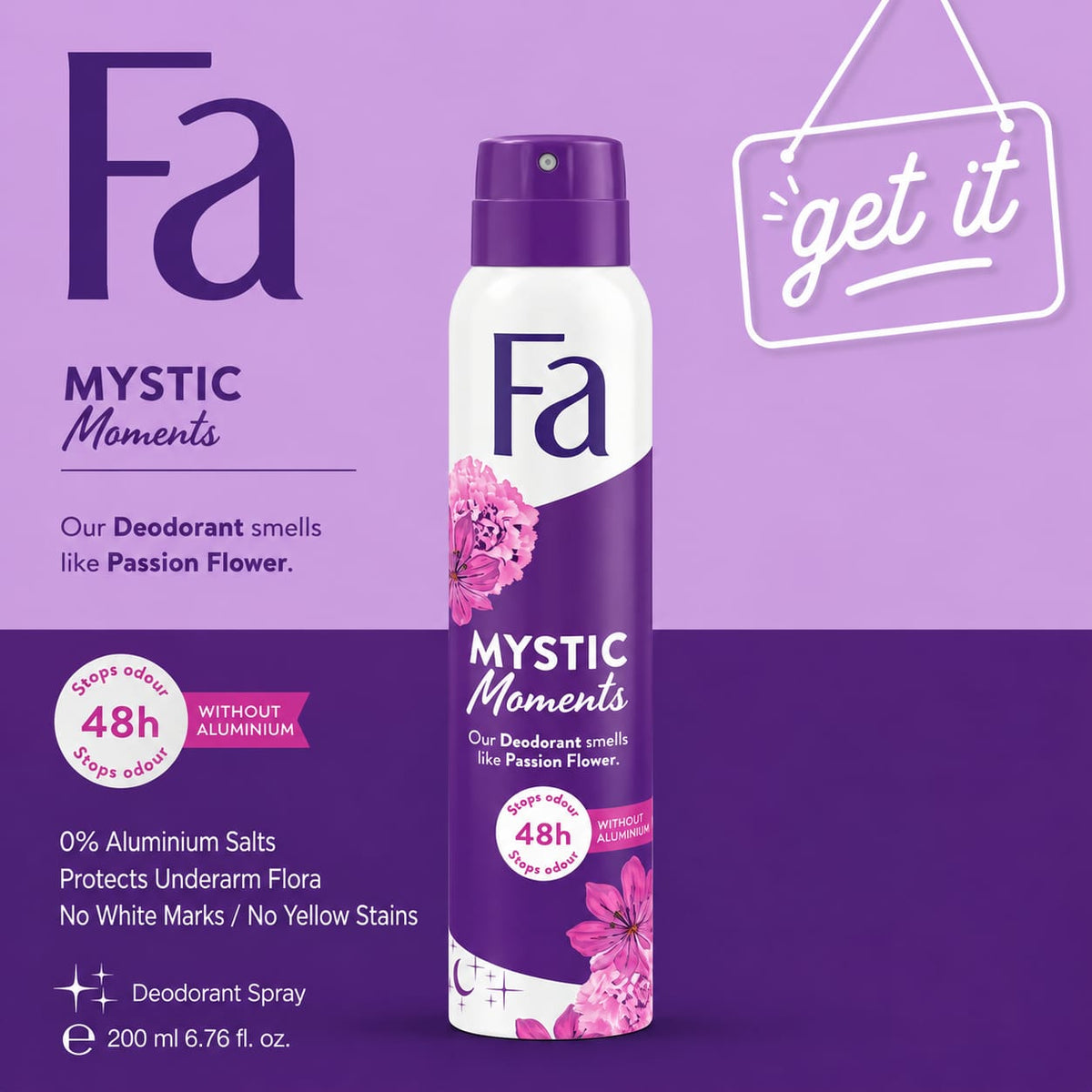 FA DEODORANT MYSTIC MOMENT 200 ML