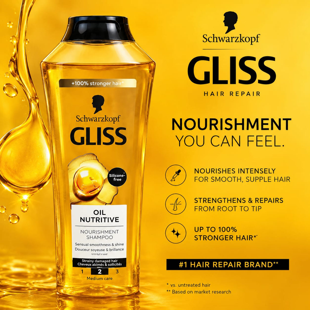 SCHWARZKOPF GLISS SHAMPOO OIL NUTRITIVE 400 ML