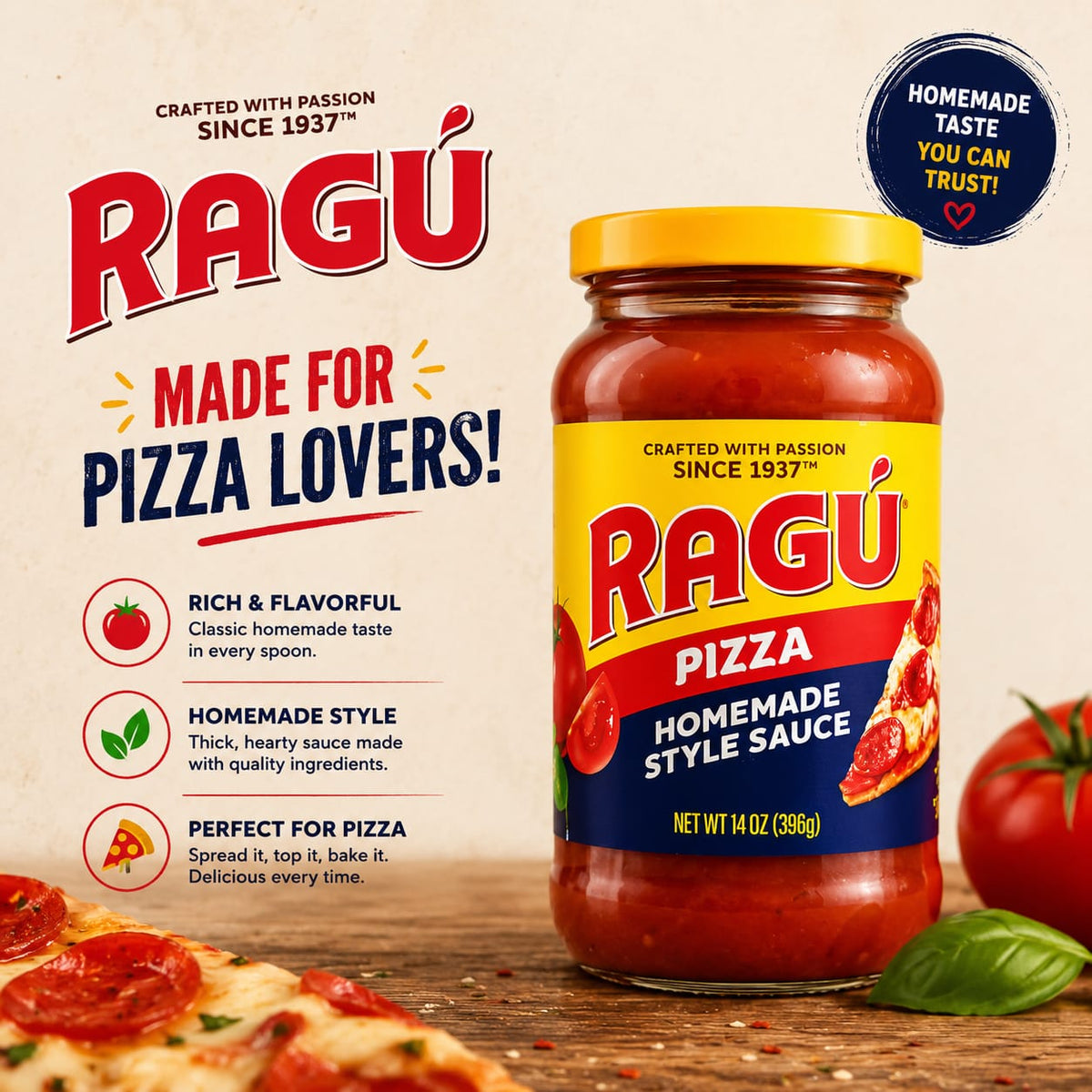 Ragu Pizza Sauce Homemade Style, 396g