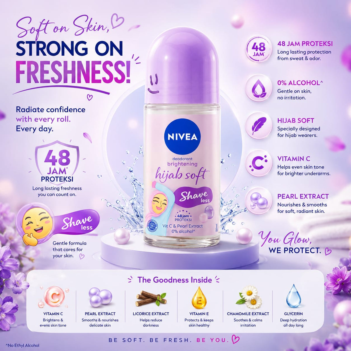 Nivea Hijab Soft Shave Less 48H Roll-On 50 ML
