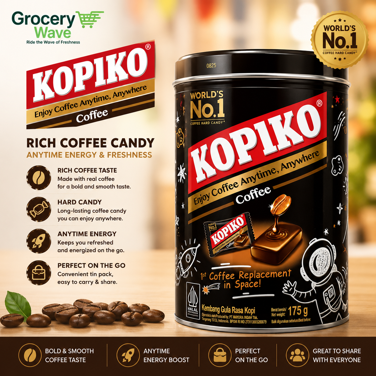 Kopiko Coffee Candy Tin Pack 175G
