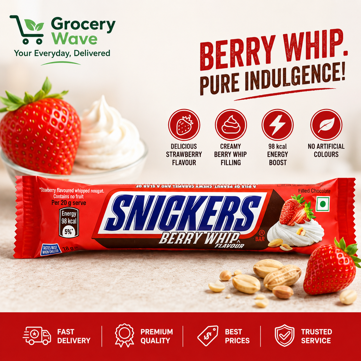 SNICKERS CHOCOLATE BERRY WHIP 22GM