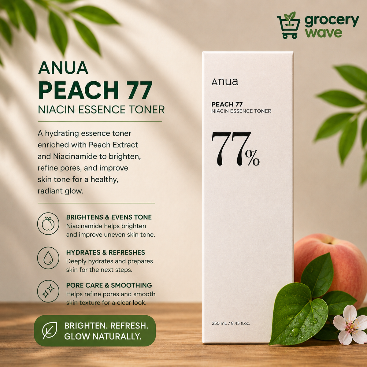 Anua - Peach 77 Niacin Essence Toner 77% 250Ml