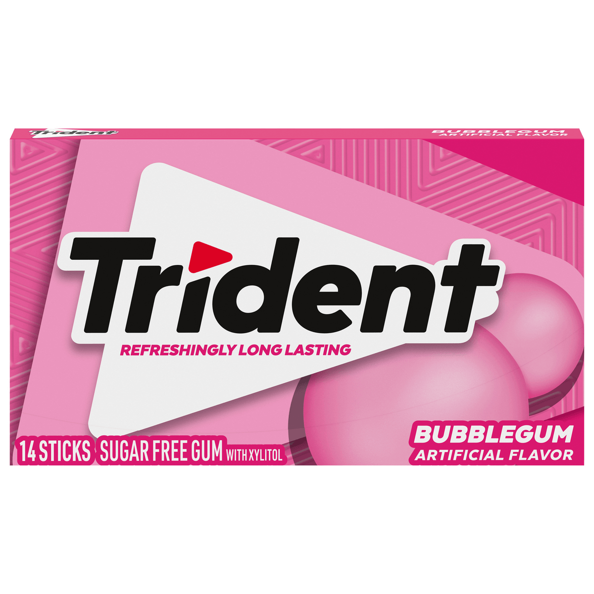 Trident Bubblegum Sugar Free Gum 14 Sticks