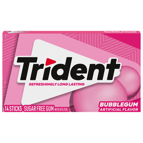 Trident Bubblegum Sugar Free Gum 14 Sticks