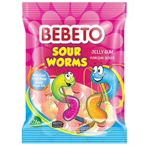 Bebeto Sour Worms Jelly Gum 80g