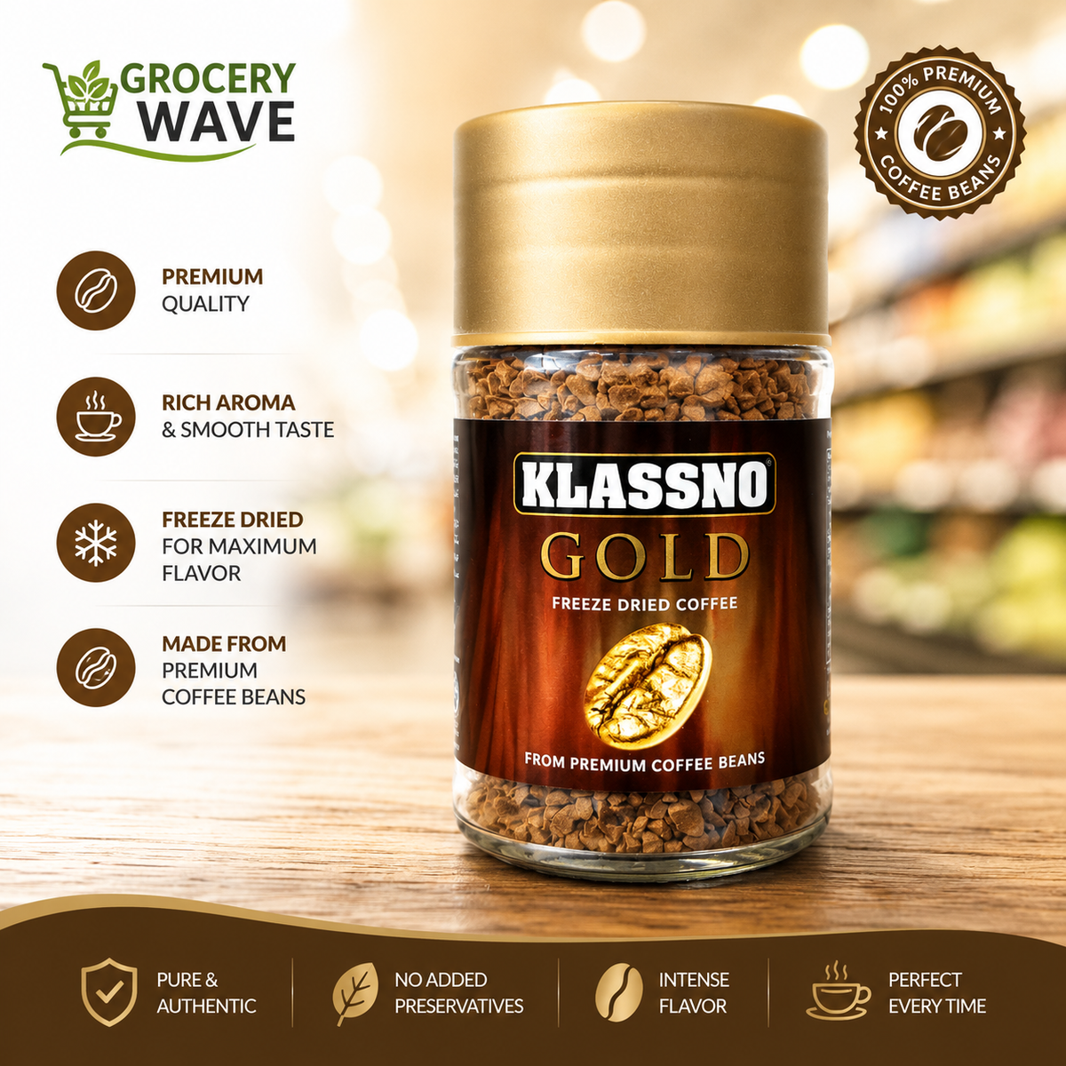 KLASSNO GOLD COFFE BEANS 50G