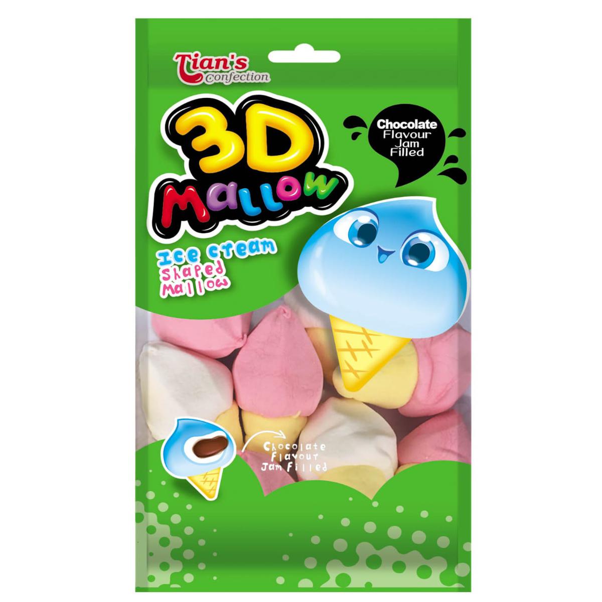 Tian's 3D Ice Cream Shaped Mallow 100g