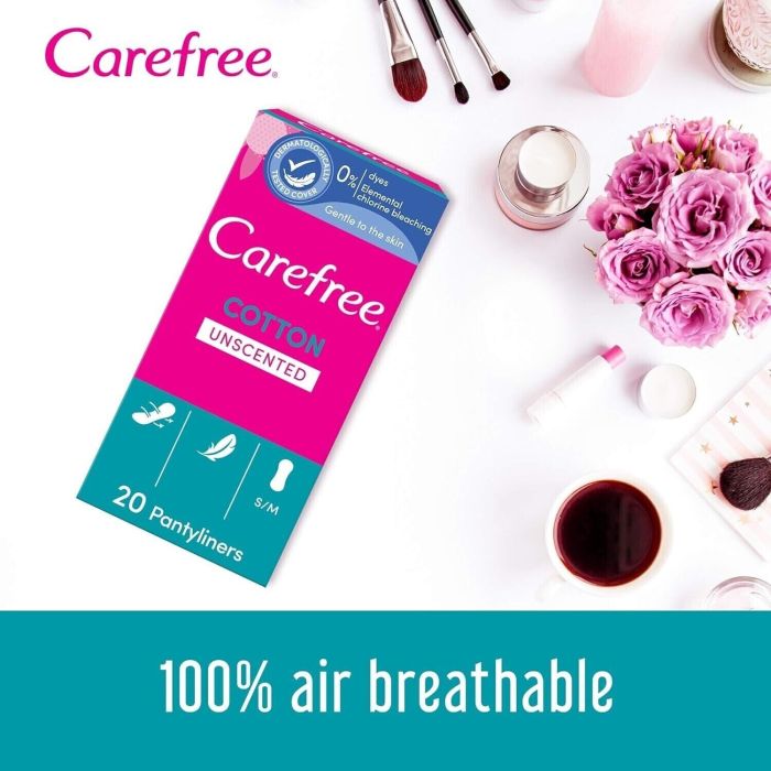Carefree Panty Liner Mix Cotton Unscented 20 Pieces