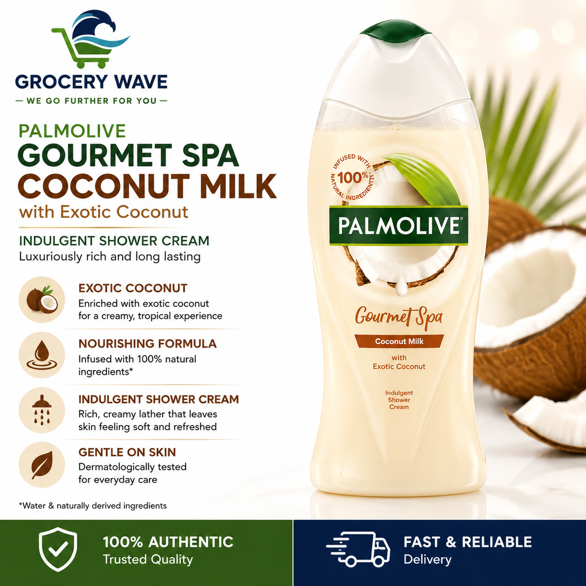 PALMOLIVE GOURMET SPA COCONUT MILK SHOWER CREAM 473ML