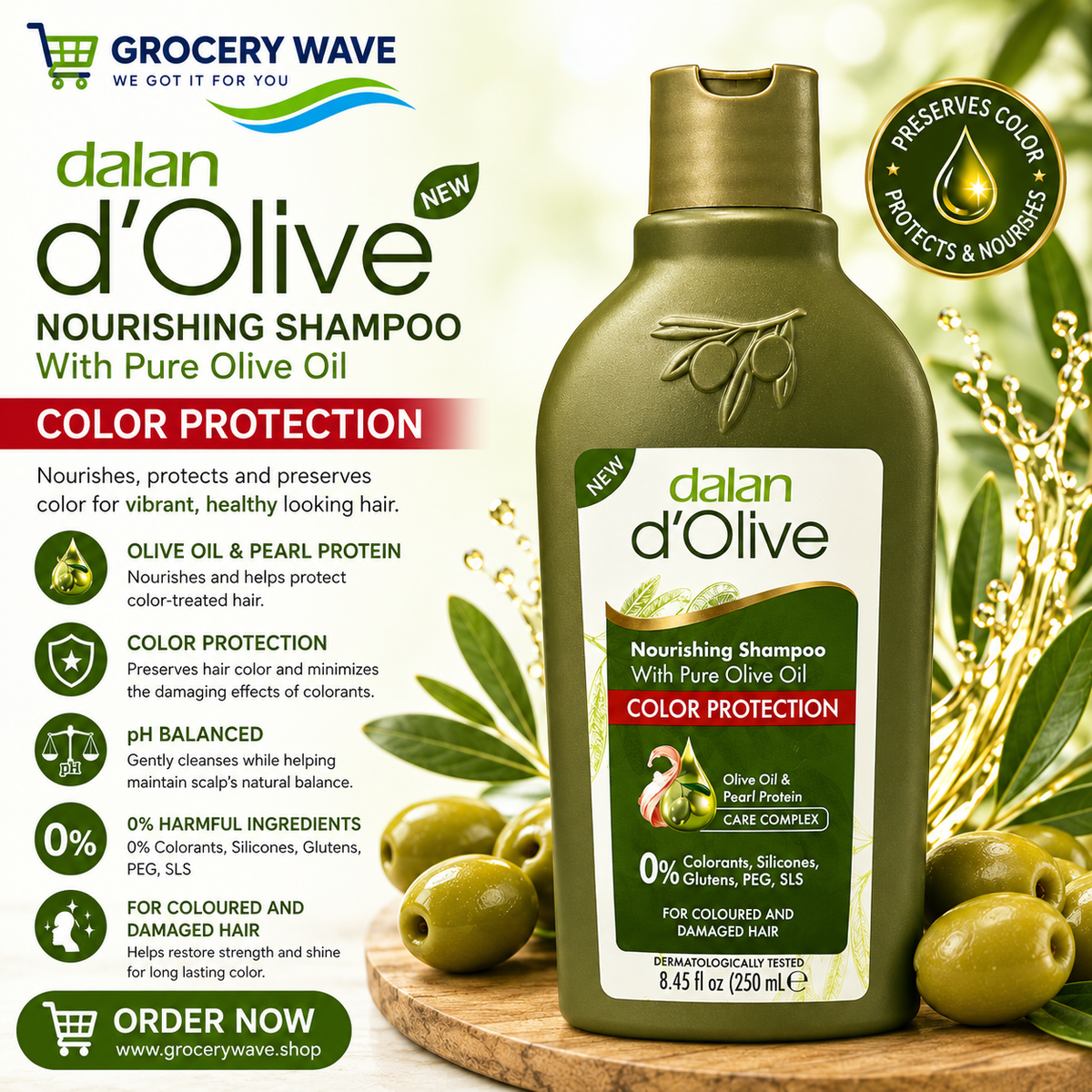 Dalan D’ Olive Color Protection Nourishing Shampoo 250