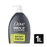 DOVE MEN BODY & FACE WASH SPORT FRESH 1000ML
