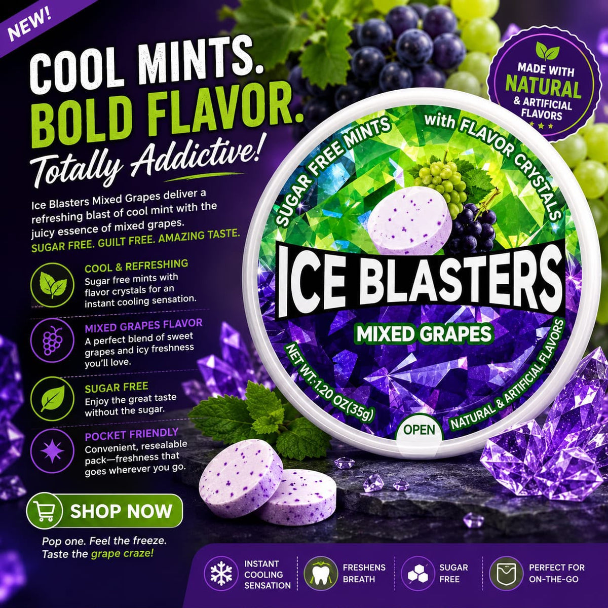 Ice Blasters Mixed Grapes 35g