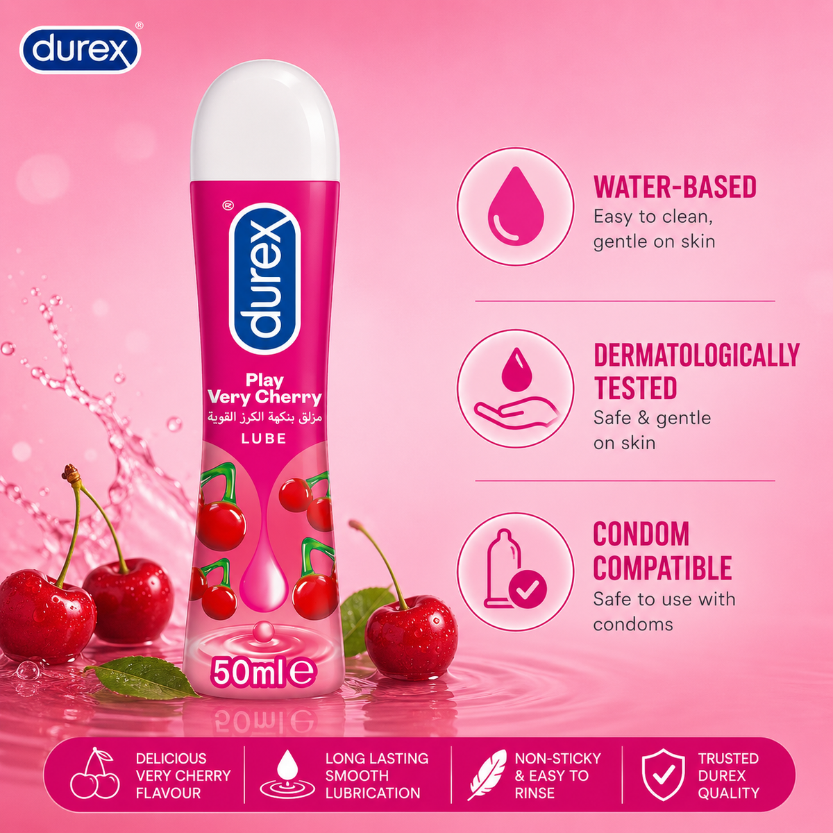 Durex Lube Very Cherry 50ml UK