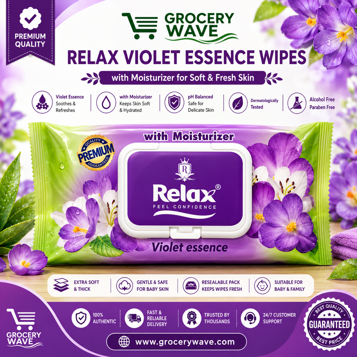 RELAX WITH MOISTURIZER BABY WIPES