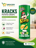 KRACKS SOUR CREAM & ONION FLAVOUR POTATO CRISPS
