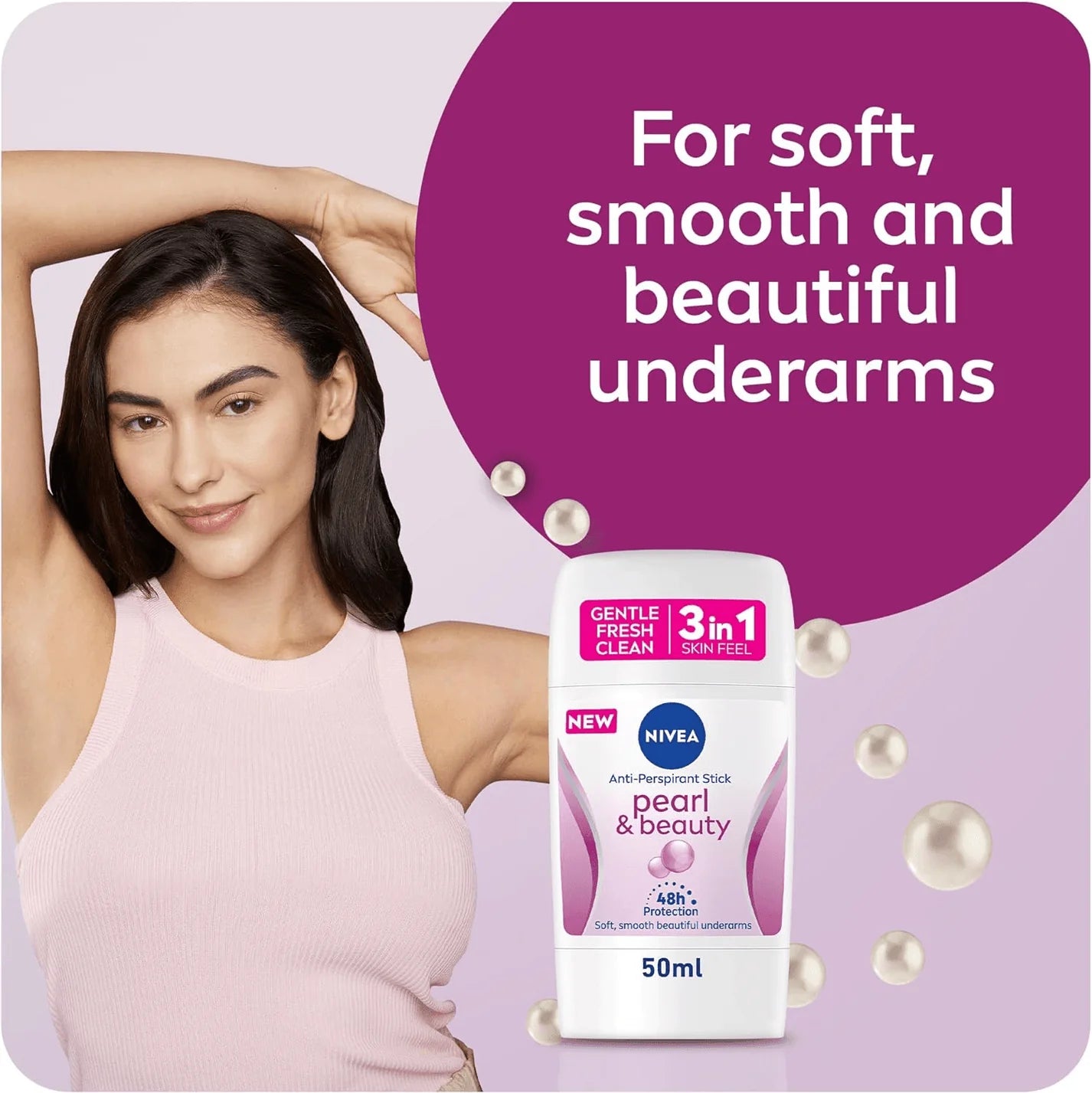 Nivea Pearl & Beauty 3 In 1 Antiperspirant Stick – 50ml
